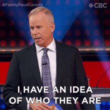I Have An Idea Of Who They Are Gerry Dee GIF - I Have An Idea Of Who They Are Gerry Dee Family Feud GIFs