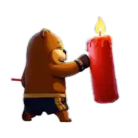 a teddy bear is punching a sausage in a boxing ring