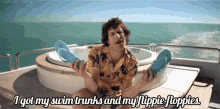 I Got My Swim Trunks And My Flippie Floppies Lets Do This GIF