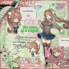 a picture of a girl with the words " i love you " on the bottom
