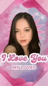 a pink i love you my loves greeting card