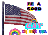an american flag with the words be a good gay in the usa below it