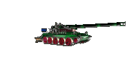 a drawing of a green tank with red tracks
