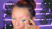 eyeliners belnding colored eyeliners slow brush makeup tutorial neon makeup