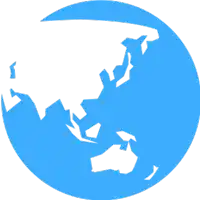 a blue globe with a white map of the world on it