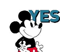 Mickey Mouse Yes Sticker - Mickey Mouse Yes Yas Stickers