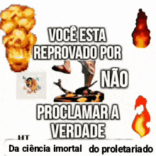 a picture of a snake with the words " você esta reprovado por não proclamar a verdade " on it