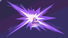 a purple background with a purple circle and a blue object in the middle