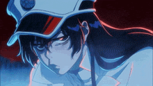 a cartoon character with long hair and a hat