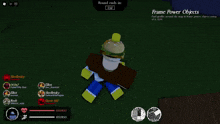 a screenshot of a video game with the words frame power objects