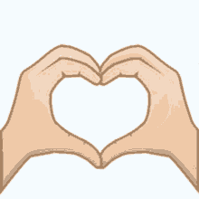two hands making a heart shape with their fingers