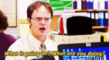 The Office Dwight GIF - The Office Dwight What Are You Doing GIFs