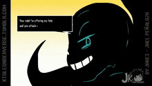 a drawing of a monster with the words how rude i 'm offering my help and you attack me with your stupid questions on it