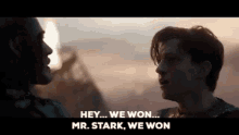 we won mr stark spiderman iron man endgame