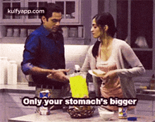 Only Your Stomach'S Bigger.Gif GIF - Only Your Stomach'S Bigger Person Human GIFs