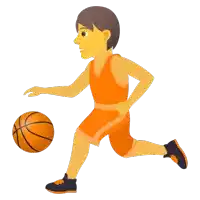 a cartoon illustration of a basketball player in orange