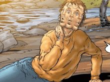 a cartoon of a man with a speech bubble in front of him