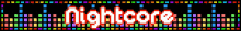 nightcore rainbow pixel retro text