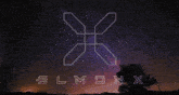 a logo for elmonx is displayed in front of a starry sky