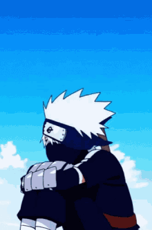 a cartoon character with a mask on his face