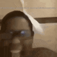 a blurred image of a person with a caption that says me when the milk goes out of the bottle but