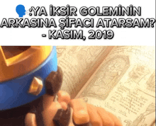 a poster that says ya iksir goleminin arkasina sifaci atarsam - kasim 2019
