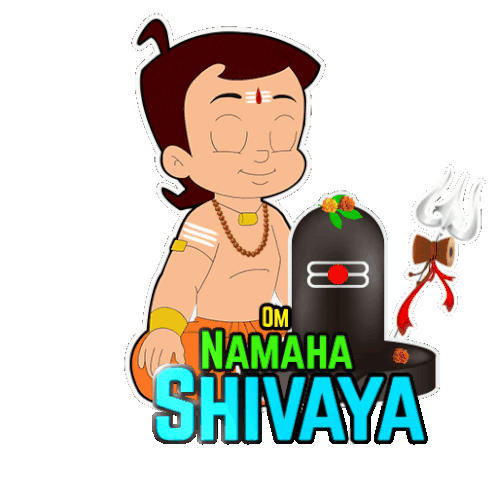 Om Namaha Shivaya Chhota Bheem Sticker - Om Namaha Shivaya Chhota Bheem Shiv Ji Ka Dhyan Karna Stickers
