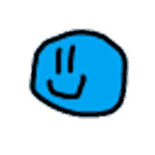 a blue ball with a smiley face drawn on it .