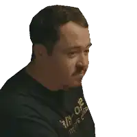 a man wearing a black shirt that says billy oe on it