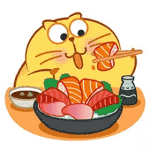 Cat Eating GIF - Cat Eating Sushi GIFs