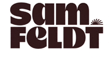 a logo for a company called sam feldt is shown on a white background