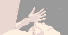 a 3d rendering of a person 's hands reaching out towards each other