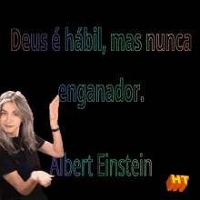 a woman is dancing in front of a black background with a quote from albert einstein
