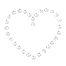heart diamonds sparkling beads