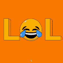 an illustration of a laughing smiley face with tears coming out of it and the word lol .