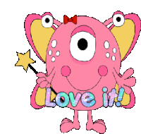Love It Animated Monster Stickers Sticker - Love It Animated Monster Stickers Stickers