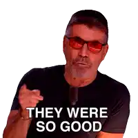 a man wearing red glasses says they were so good