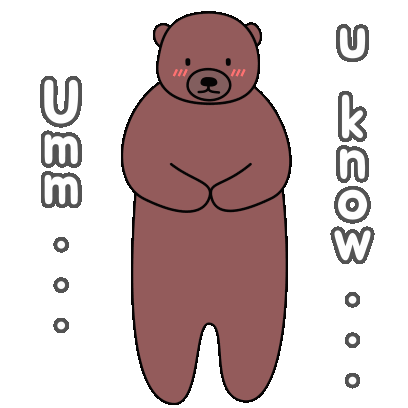 Brown Bear Sticker - Brown Bear Shy Stickers