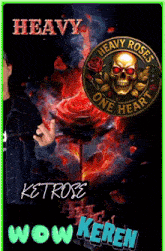 a poster for heavy roses one heart shows a man holding a guitar