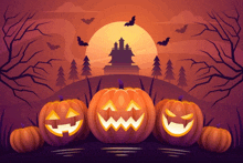Happy Halloween Carved Pumpkins GIF