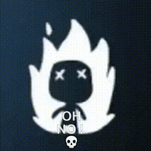 a drawing of a ghost with a skull and the words oh no