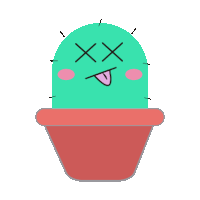 Cactus Cute Sticker - Cactus Cute Exhausted Stickers