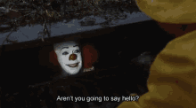 it clown arent you going to say hello