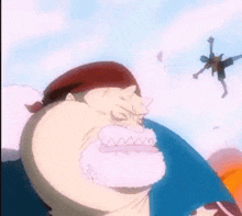 a cartoon of a man with a beard and a shark mouth