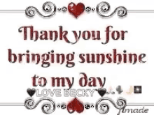 Thank You Thank You For Bringing Sunshine To My Day GIF