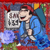 a cartoon of a man laughing with the words kill me baby below him