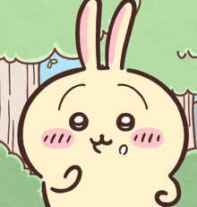 a drawing of a bunny with a surprised look on its face