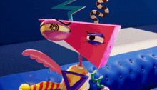a cartoon character with a snake and a lightning bolt on it 's head