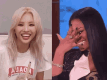 Jeon Soyeon Nicki Minaj GIF - Jeon Soyeon Nicki Minaj Laughing GIFs