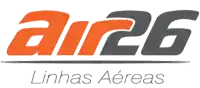 a logo for air26 linhas aereas is shown in orange and gray